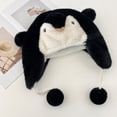 thumbnail image 6 of Jiibva Cartoon Animal Warm Hat Penguin Plush Earmuffs Hat Winter Furry Hat Scarf Warm Hat Cycling Warm Hat Ladies Cute Hat for Outdoor, 6 of 7
