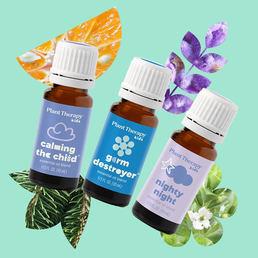 Plant Therapy KidSafe Essentials Blend Set 100% Pure, Undiluted, Natural Aromatherapy, KidSafe Essential Oils for Calming, Sleep, and Immune Support, 10 ml (1/3 oz) Each