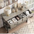 thumbnail image 6 of IDEALHOUSE Small Entryway Table with 2 Drawers, Narrow Console Table with Storage Shelves for Living Room, Console Tables for Entryway, Hallway Table, Sofa Table, Rustic Grey, 6 of 7