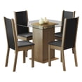 thumbnail image 1 of Juego de Comedor Mesa con Tablero de Vidrio y 4 Sillas Marrón/Crema/Perola Aline Madesa, 1 of 10
