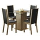 thumbnail image 1 of Juego de Comedor Mesa con Tablero de Vidrio y 4 Sillas Marrón/Crema/Perola Aline Madesa, 1 of 10