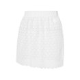 thumbnail image 3 of aturustex Summer Women's Basic Solid Lace Skirt Mini Underskirt Lace Stitching Cutout Elastic Waist Short Skirt for Ladies, 3 of 9