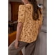 thumbnail image 2 of Blusa PRETTYGARDEN de encaje para mujer, manga corta, color caqui, talla L, 2 of 6