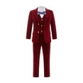thumbnail image 2 of Visaccy Boys 5pcs Suit Tuxedo Suits for Toddler Boys Ring Bearer Suit Wedding Wine Outfit Jackets Vest and Pants Suits 4, 2 of 5