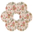 thumbnail image 7 of Yayeee 6 PCS Drink Coasters with Holder Set Woven Absorbent Round Tabletop Hot Pad, Brown Nordic Christmas House, 7 of 7