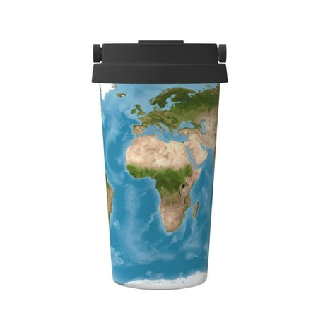 

Tebeau Earth View World Map Print Travel Coffee Mug Insulated Coffee Cup with Leakproof Lid Coffee Tumbler Reusable Coffee Cups with Seal Lid