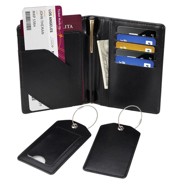 Housse Passeport DMLuna Porte-passeport En Cuir Synthétique De Qualité Supérieure Avec Blocage RFID - Organiseur Porte-passeport RFID