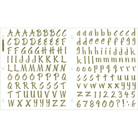 Sticko Alphabet Stickers-Brush Golden Foil