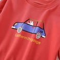 thumbnail image 5 of Spazoro Toddler Boys Sweatshirts, Round Neck Casual Car Print Long Sleeve Tops for Child Kids Boys Red Size 3T, 5 of 9