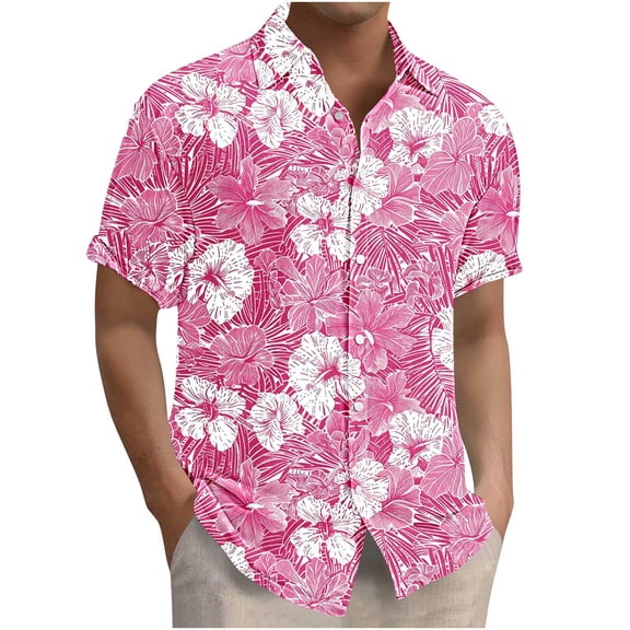 DJDLJWCJ Mens Button Down Shirts, Outdoor Casual Hawaiian Shirt Lightweight Short Sleeve polo Shirts for Men Summer Beach Shirts Multicolor M