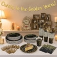 thumbnail image 2 of 175 Pcs Black and Gold Paper Plates and Napkins Set for 25 Guests, Disposable Party Supplies with Gold Polka Dots Compostable Dinnerware for Birthday, Graduation, Father's day or Daily Use, 2 of 8
