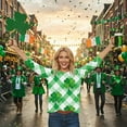 thumbnail image 3 of Puyaiuu St Patricks Day Shirt Women Plus Size Funny 3/4 Sleeve Tops for Women Cute Saints Tops Shamrock Shirts Fortunate Irish Shamrocks Outfit Blouses Gift, 3 of 6