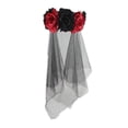 thumbnail image 1 of Guardurnaity Diadema de malla decorativa portátil para mujer, flor elegante para fiesta de Halloween, diadema para disfraz de mujer, tocado, regalo de Accesorio para el cabello negro rojo Guardurnaity AP018154-03, 1 of 6