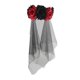 thumbnail image 1 of Minnieouse Diadema de malla decorativa portátil para mujer, flor elegante para fiesta de Halloween, diadema para disfraz de mujer, tocado, regalo de Accesorio para el cabello negro rojo Minnieouse AP018154-03, 1 of 6