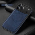 thumbnail image 4 of Shockproof Case Designed for iPhone 17 Pro 2025 6.3 inch Leather Magnetic Rugged Compatible with MagSafe Slim Phone Cover for iPhone 17 Pro (Blue), 4 of 6