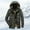 Army Green, variant on TIANZEN Men's Winter Outdoor Padded Thickened Medium Length Large Size Casual Style Warm Coat Jacket Juniors Long Jean Jacket Hooded Jacket Men