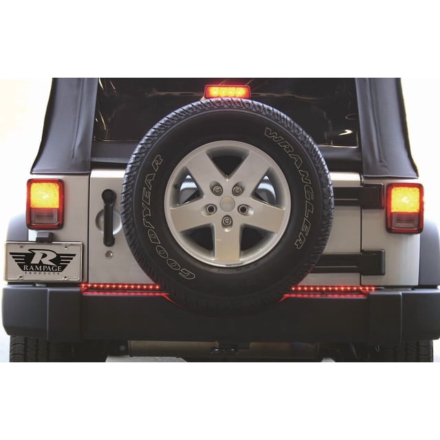 Rampage Tailgate Light - LED 960134 Tailgate Light- LED; 60 Inch Rigid Light Bar; Clear Lens; Red Brake/Red Running/Red Hazard/Red Turn Signals; LED; Black Housing