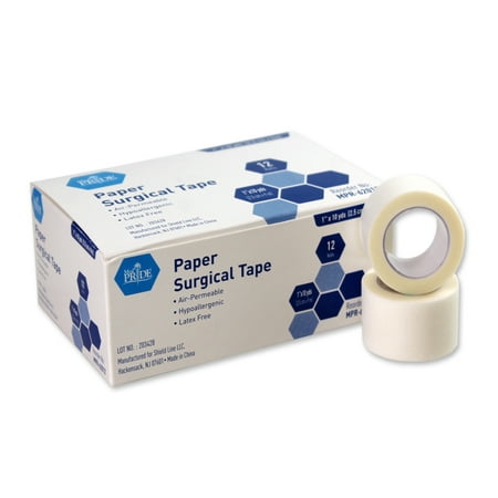 MedPride Paper Surgical Tape, 1" x 10Yrds, Box of 12
