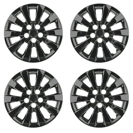 16" HubCaps Compatible With 2011-2024 NISSAN LEAF; 2013-2019 NISSAN SENTRA;  16 inch Steel Wheel Covers ;Black ; Set Of 4 Pcs