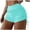 Mint Green, variant on Women's Plus Size High Waist Brazilian Bikini Bottom – Solid & Print, Side Tie Cheeky Thong Swimwear Briefs with Ruched Detail for Beach, Sports, Yoga
