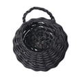 thumbnail image 2 of Macetero de pared shamjiam cesta de flores colgante de mimbre negro, 2 of 8