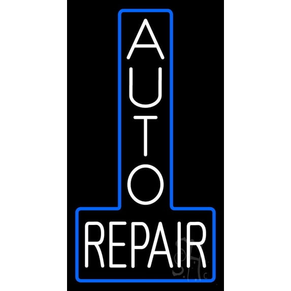 Auto Repairs LED Neon Sign 20 x 37 - inches, Clear Edge Cut Acrylic Backing, with Dimmer - Bright and Premium built indoor LED Neon Sign for automotive store, and mall.