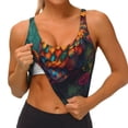 thumbnail image 3 of Balery Colorful Owl Forest Sujetadores deportivos con espalda cruzada para mujer, acolchados, sin costuras, de alto impacto, ideales para yoga, gimnasio, entrenamiento y fitness.-Large, 3 of 8