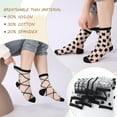 thumbnail image 6 of CAILDANL 10 Pairs Sheer Socks Striped Plaid Mesh Dot Bow See Through Transparent Socks for Women Girls, 6 of 7