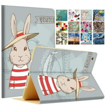 DuraSafe Cases iPad Mini 5 / Mini 4 7.9 Inch [ Mini 5th 4th Gen ] A1538 A1550 MK6K2LL/A MK6J2LL/A MK6L2LL/A Printed Folio Magnetic Smart Protective Sleek & Classic Design Cover - Bunny Hat