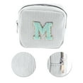 thumbnail image 4 of Unique Bargains 1 Pc Letter m Pattern Makeup Bag for Travel White Corduroy, 4 of 6