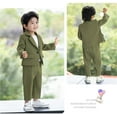 thumbnail image 3 of WOYY Little Boys Formal Suit Long Sleeve Blazer & Pants Wedding Party Outfits, Sizes 5-6Y, 3 of 8