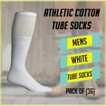 thumbnail image 2 of Yacht & Smith Mens & Womens Wholesale Bulk Cotton Tube Socks, Referee Style (36 Pairs White, Mens 10-13 (Shoe Size 7-12)), 2 of 6