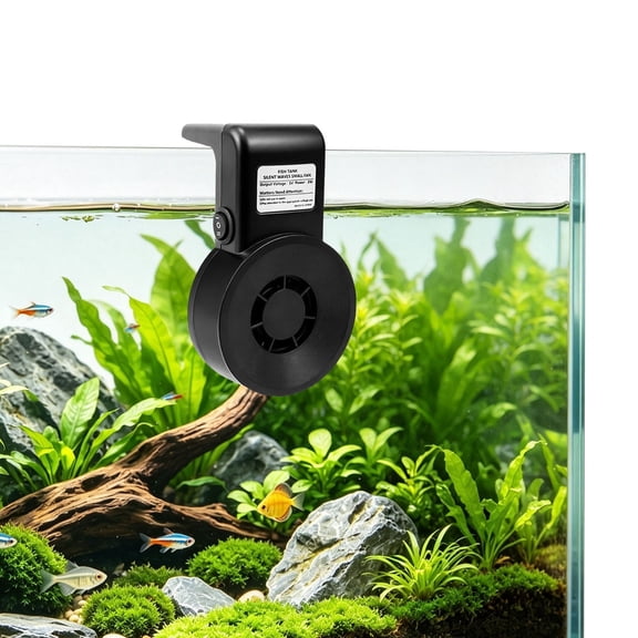 USB Aquarium Cooling Fan Quiet Fish Tank Water Temperature Reduction Fan Adjustable Clip‑On Aquarium Chiller For Home Indoor Outdoor Fish Tank Water Circulation