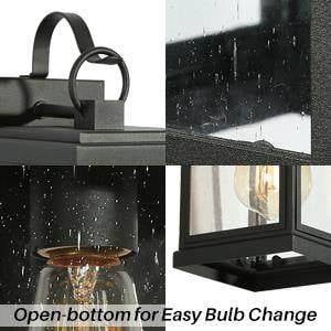 LNC Modern Outdoor Wall Lantern, Black Finish with Clear Glass, Wet Rated, 12.2" H