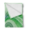 thumbnail image 2 of Spires Soft Flannel Fleece Throw Blanket, Curve Windsround Fixed Motif Continuously Increasing Spirals Computer Print, Cozy Plush for Indoor and Outdoor Use, 70" x 90", Green, by Ambesonne, 2 of 5