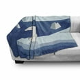 thumbnail image 3 of Polar Bear Soft Flannel Fleece Throw Blanket, Lonely Bear on Iceberg Watching the Night Polar Landscape Panorama, Cozy Plush for Indoor and Outdoor Use, 70" x 90", Baby Blue Navy Cream, by Ambesonne, 3 of 6