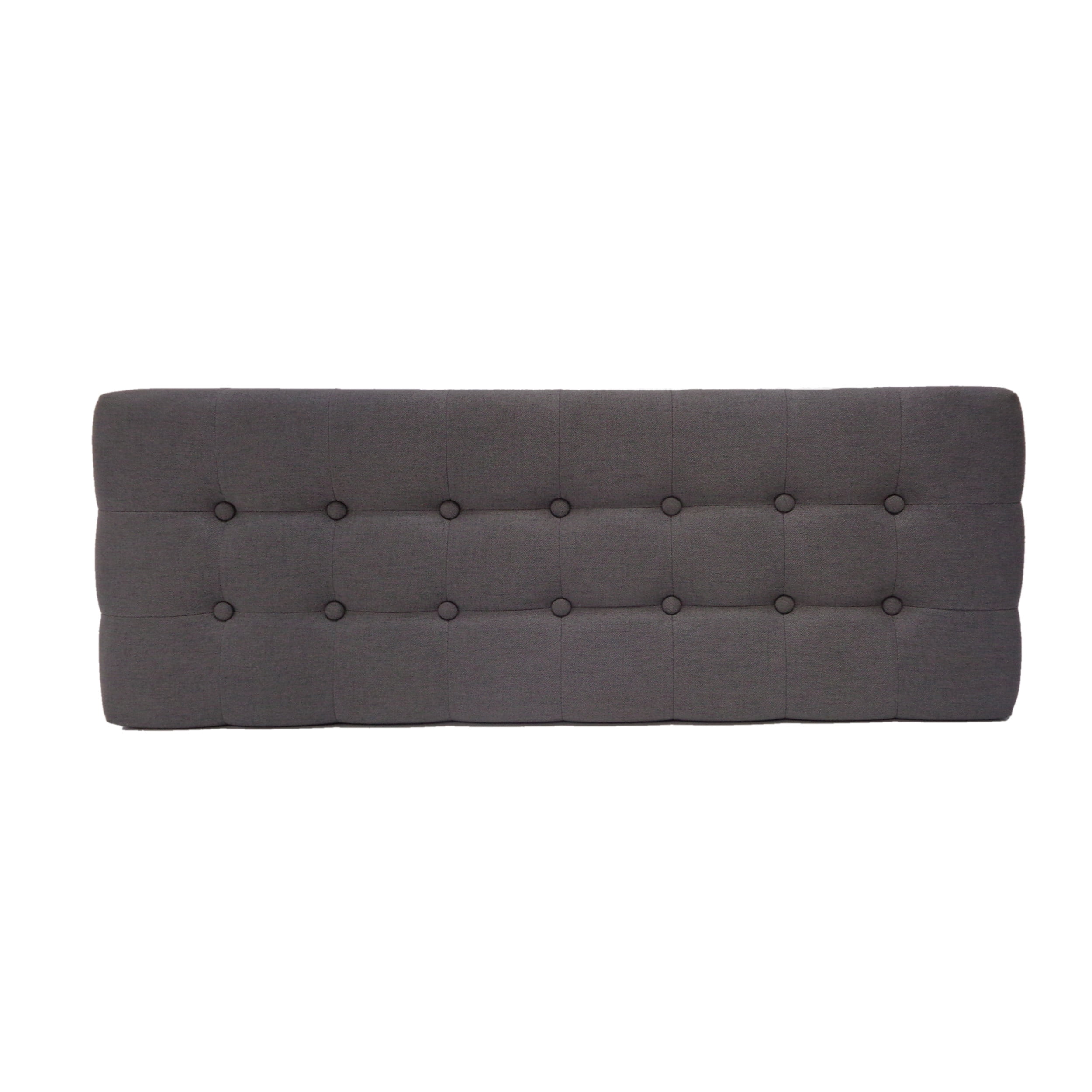 Bellamy Studios Marvin Mid Century Tufted Fabric Ottoman, Grey, Walnut