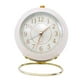 thumbnail image 5 of Reloj de cuarzo silencioso de estilo moderno con luz LED de colores, soporte y función de repetición de alarma. Blanco, 5 of 9