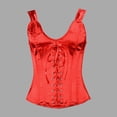 thumbnail image 2 of SRZYMJ Satin Corset Top for Women Slim Fit Lace Up Overbust Boned Goth Corsette Bustier, 2 of 4