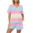 thumbnail image 2 of Enjoytime Cute Pajama Sets for Women Print Comfy 2 Piece Sleepwear Short Sleeve Button Down Shirts with Shorts Loungewear Set, 2 of 7