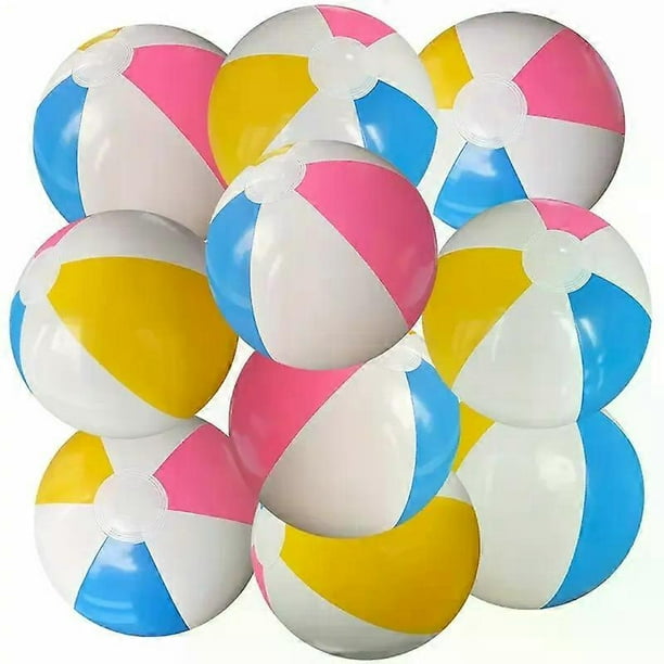 10pcs Four-color Beach Ball, 4-color Ball Inflatable Color Ball, Pool Toy Ball, Beach Party Gift, Inflatable Balloon Beach Ball