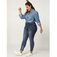 thumbnail image 3 of GRACE & GRANDEUR Women's Plus Size Long Sleeve Denim Button Chambray Shirt, 3 of 6