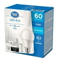 thumbnail image 1 of Great Value 60W A19 Daylight LED bulbs 2-pack, 1 of 3