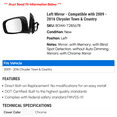 thumbnail image 2 of Left Mirror - Compatible with 2009 - 2016 Chrysler Town & Country 2010 2011 2012 2013 2014 2015, 2 of 2