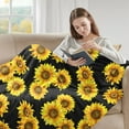 thumbnail image 2 of humcustom Sunflower Throw Blankets, Christmas Gift Sunflower Bedding Blanket, Lightweight Warm Sunflower Soft Blanket Thanksgiving Day Gift for Sofa Bed Couch Living Room Chair 60x50, 2 of 6