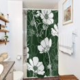 thumbnail image 3 of Green Floral Shower Curtain, Abstract Aesthetic Flower Botanical Sketch Print Bathroom Curtain for Bathtub Home Decor Waterproof Fabric Machine Washable with 12 Hooks, 3 of 6