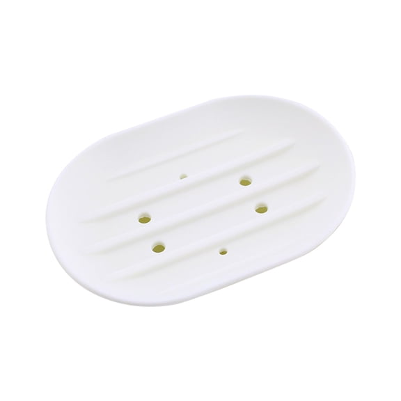1PC Draining Soap Dishes, Silicone Organizer Tray, Soap and Sponge Holder for Kitchen Sink, Bathroom,Storage Tray for Dish Brush, Soap Dispenser, Dishwashing Accessories,4.53''X3.14''(White)
