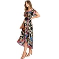 thumbnail image 2 of Free Market by Flying Tomato Women's Juniors Floral Off Shoulder Smocked Dress (Black Multi, Small), 2 of 4