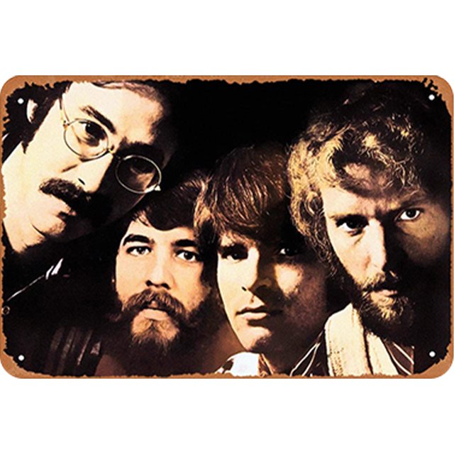 Placa Metal Retro Creedence Clearwater Revival Pintura Hierro Rectangular 30x20cm