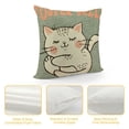 thumbnail image 4 of Happy Sleepy Kitty Print Cat Pillow Cushions Cover Throw Pillow Cover For Sofa Office Decorative Pillowslip Gift Ideas Household Pillowcase, 4 of 5